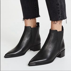 Acne Black Leather Jensen Grain Boots, 38